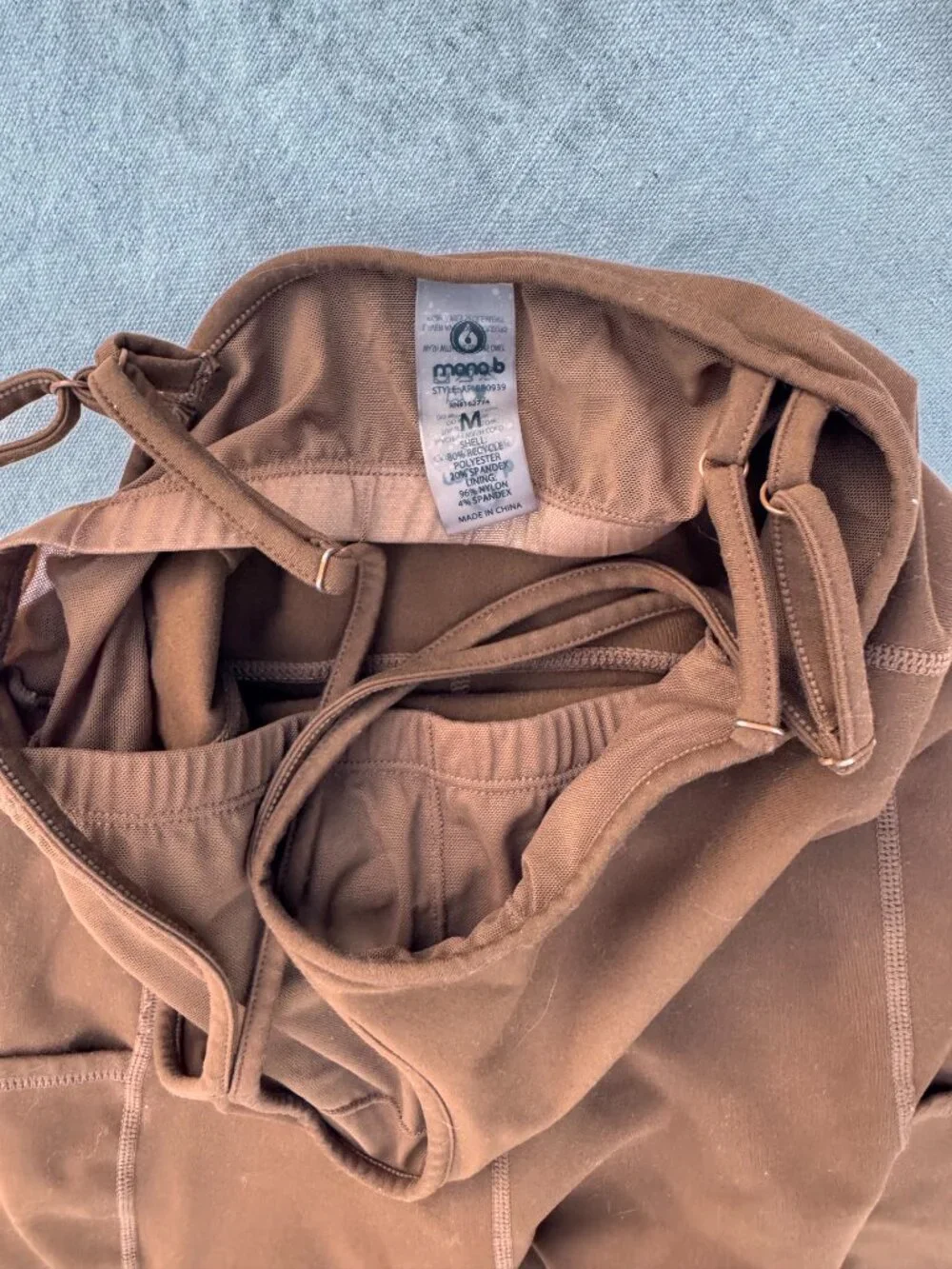 Mono B Brown Athletic Cargo Jumpsuit Size M